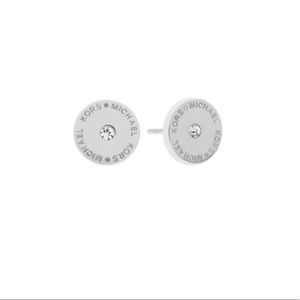 NWT Michael Kors silver disc studs pave stone
